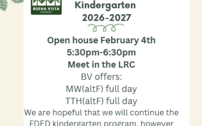 2026 Kindergarten Open House